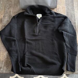 Offline by Aerie Home Stretch Quarter Zip Sweater Size XS Black